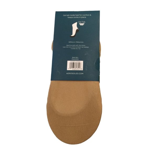 AEROSOLES Ladies Microfiber Nude Seamless Liners with Gel Tab OSFM - Picture 3 of 5